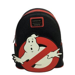 Loungefly Ghostbusters Logo Glow Mini Backpack Leather Red Black One Size NWT